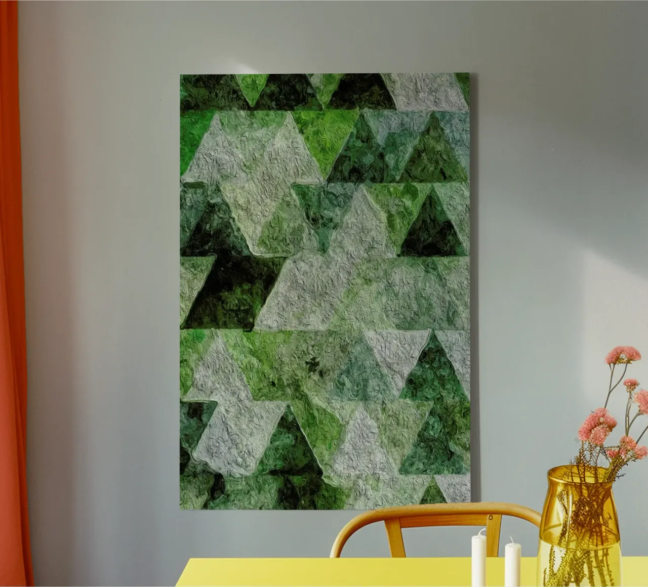 Triangles Leinwand mit Schattenfugenrahmen von In Full Color