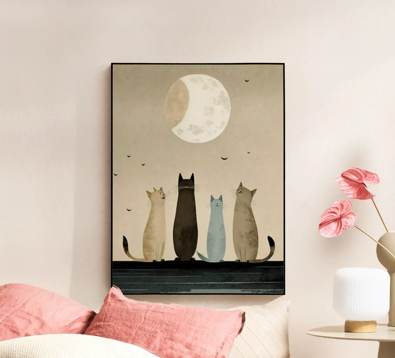 Four Cats acryl van Artsy Bessy