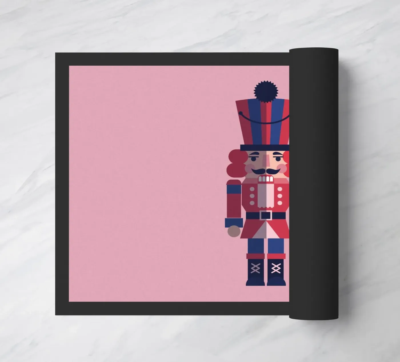 Geometric Nutcracker – Moderner Nussknacker zu Weihnachten Fußmatte von fraeuleinvonfuchs