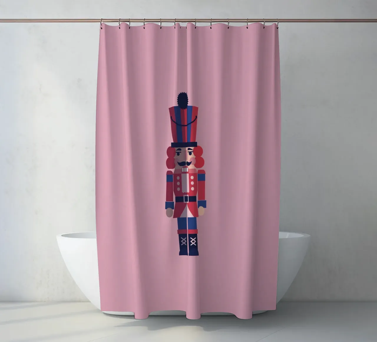 Geometric Nutcracker – Moderner Nussknacker zu Weihnachten Duschvorhang von fraeuleinvonfuchs