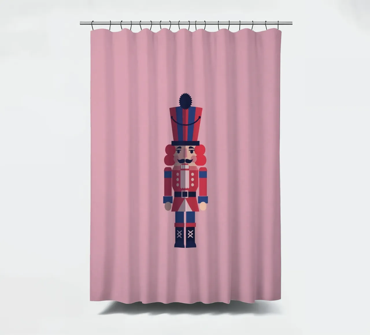 Geometric Nutcracker – Moderner Nussknacker zu Weihnachten Duschvorhang von fraeuleinvonfuchs