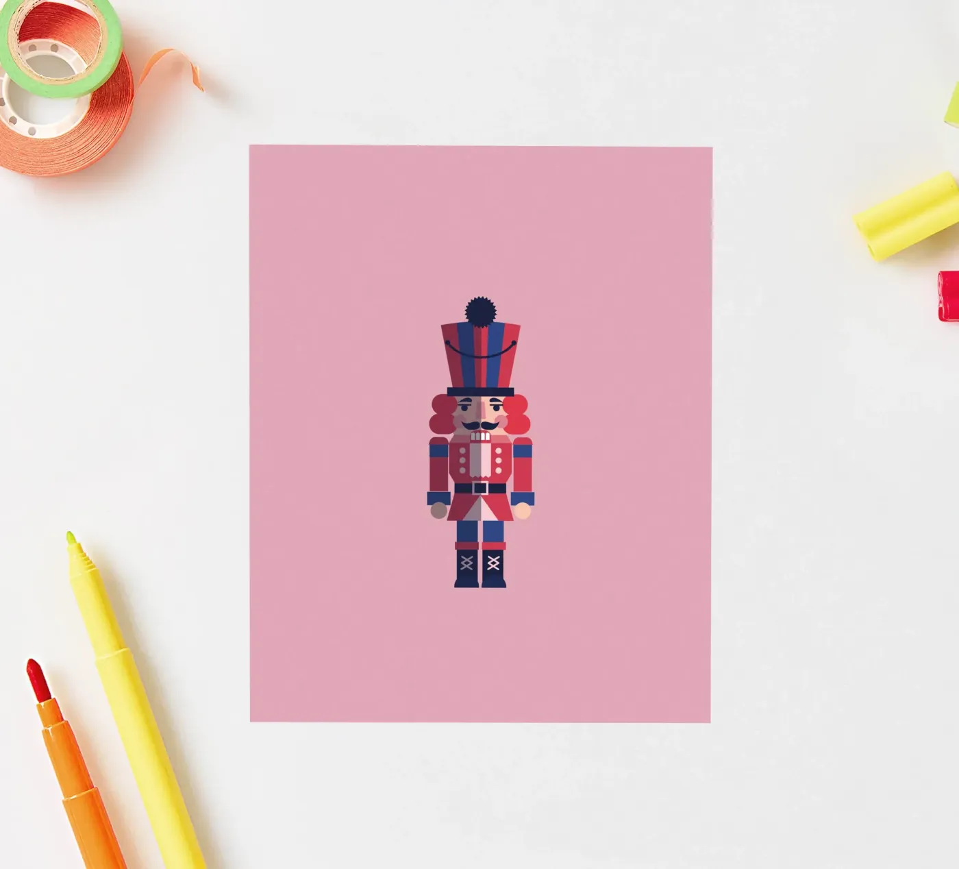 Geometric Nutcracker – Moderner Nussknacker zu Weihnachten adesivo da fraeuleinvonfuchs