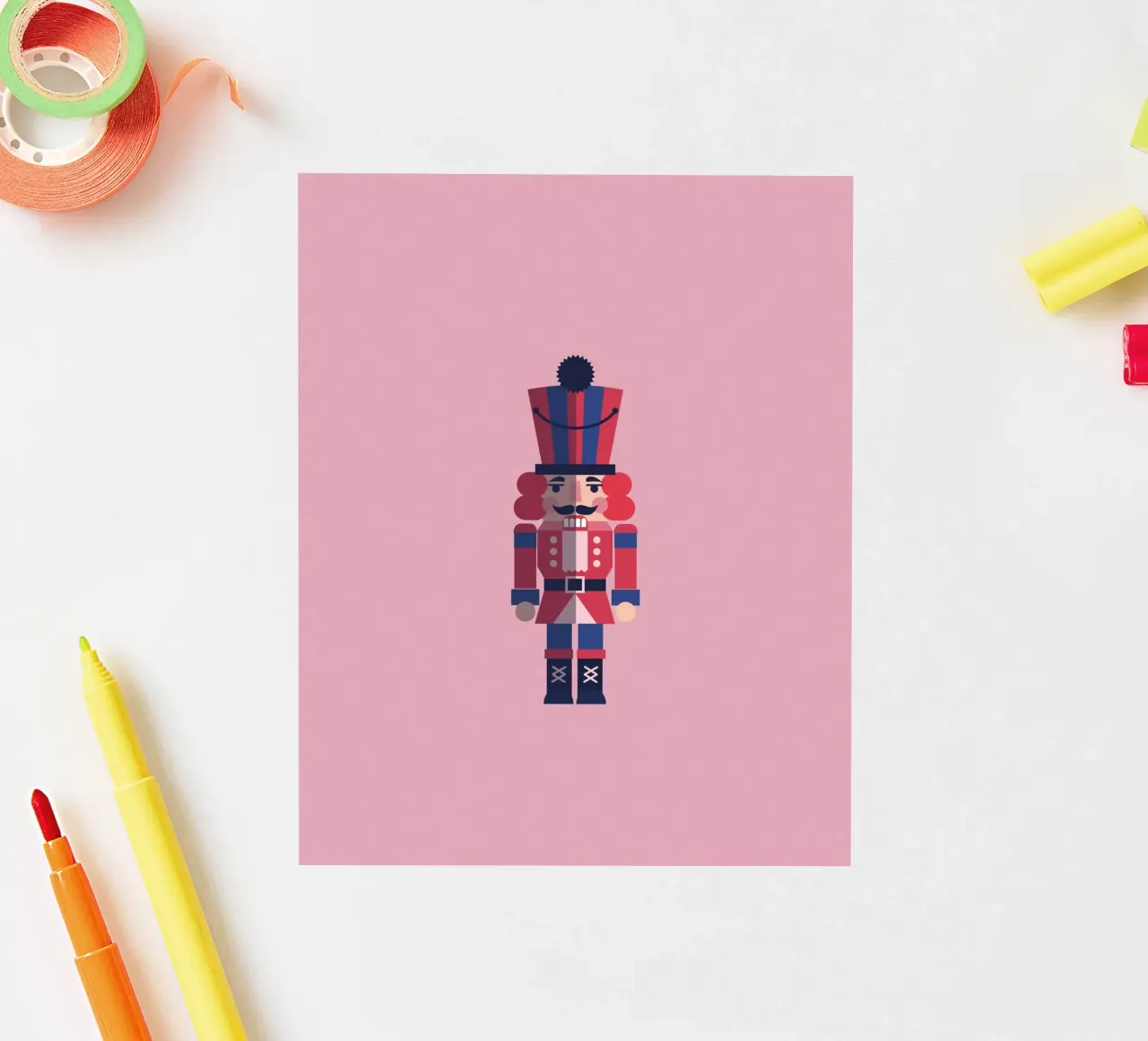Geometric Nutcracker – Moderner Nussknacker zu Weihnachten Sticker von fraeuleinvonfuchs