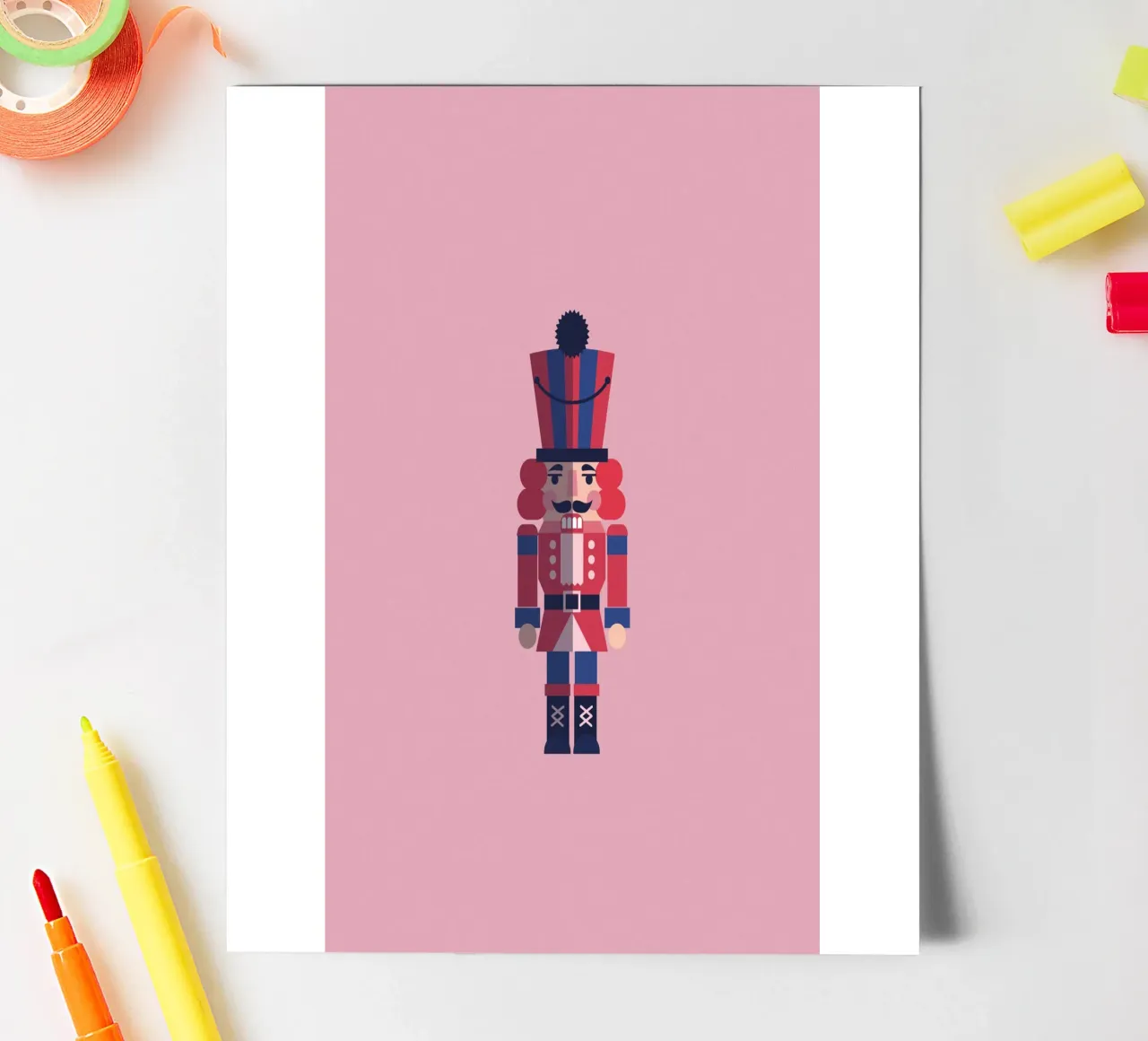 Geometric Nutcracker – Moderner Nussknacker zu Weihnachten Stickerbogen von fraeuleinvonfuchs