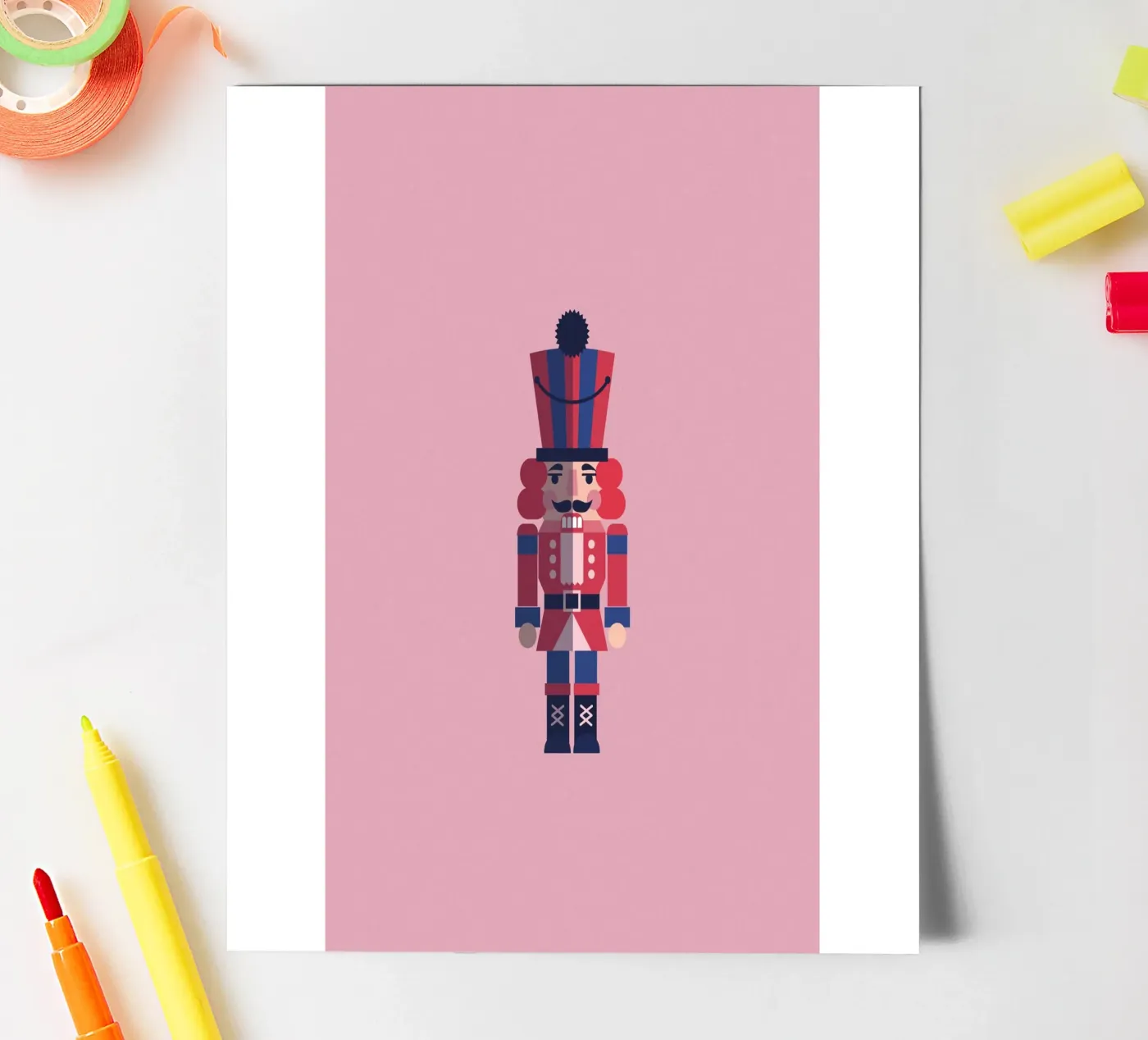 Geometric Nutcracker – Moderner Nussknacker zu Weihnachten foglio adesivo da fraeuleinvonfuchs