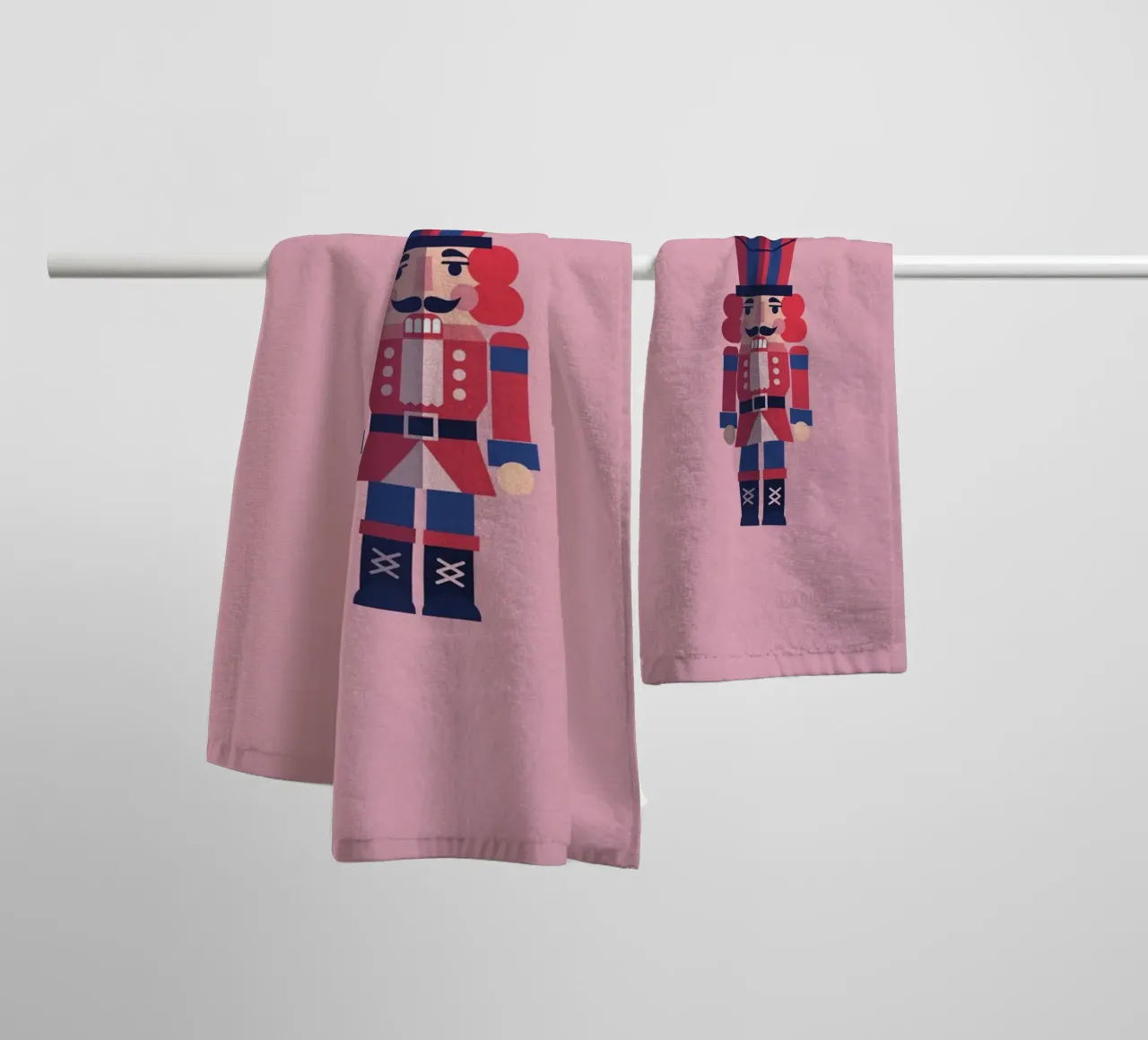 Geometric Nutcracker – Moderner Nussknacker zu Weihnachten towel by fraeuleinvonfuchs