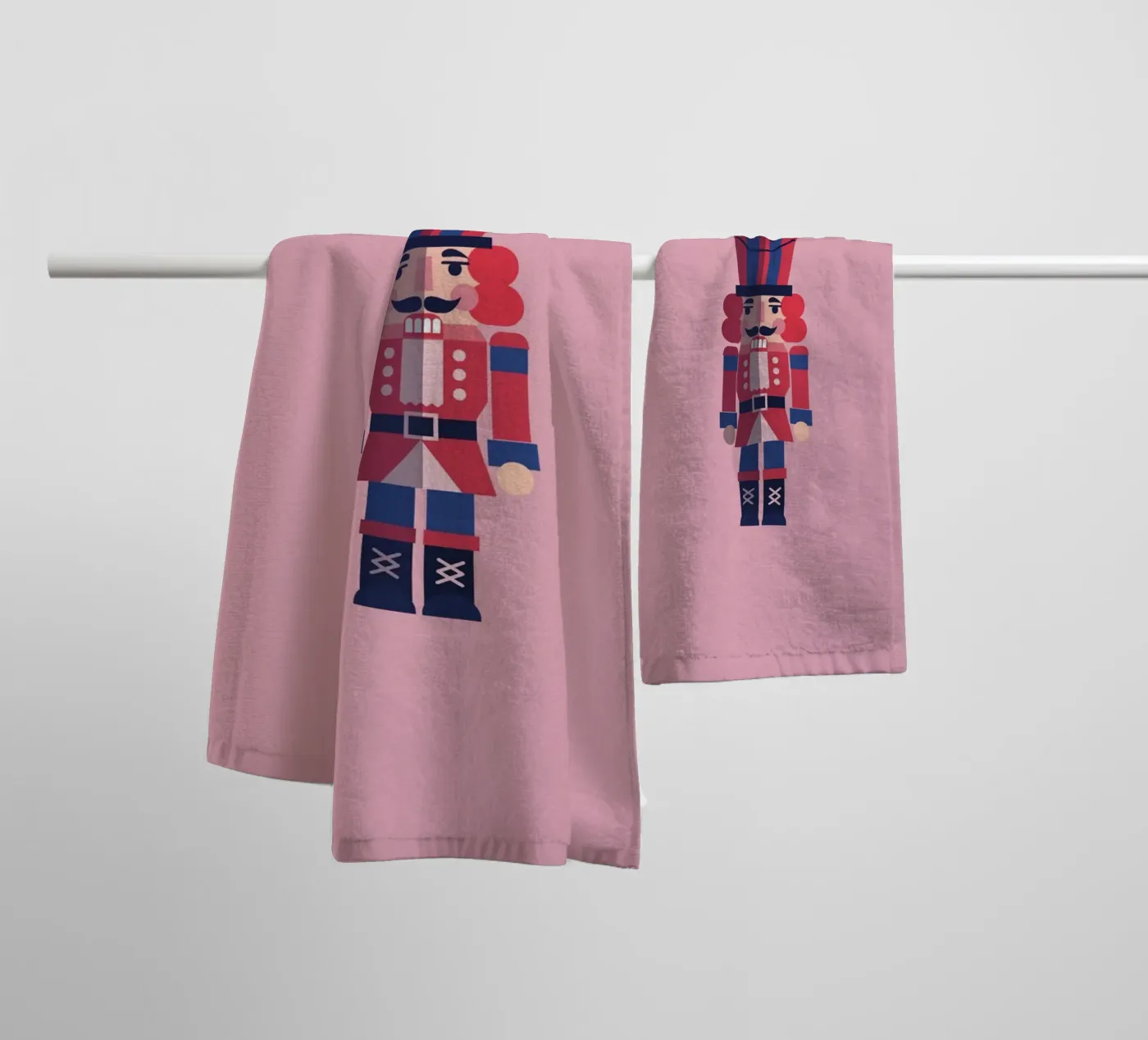 Geometric Nutcracker – Moderner Nussknacker zu Weihnachten Handtuch von fraeuleinvonfuchs