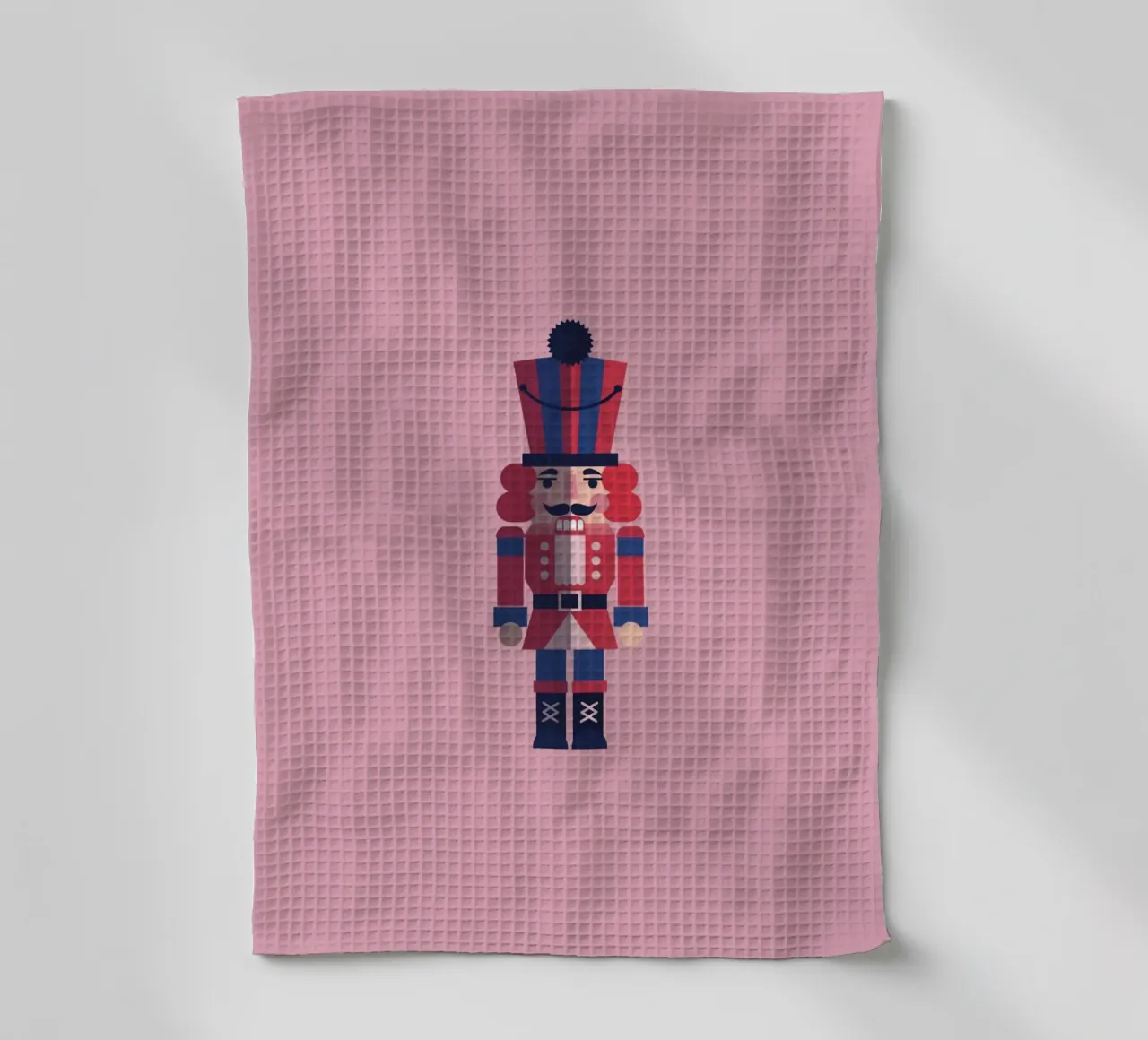 Geometric Nutcracker – Moderner Nussknacker zu Weihnachten theedoek van fraeuleinvonfuchs