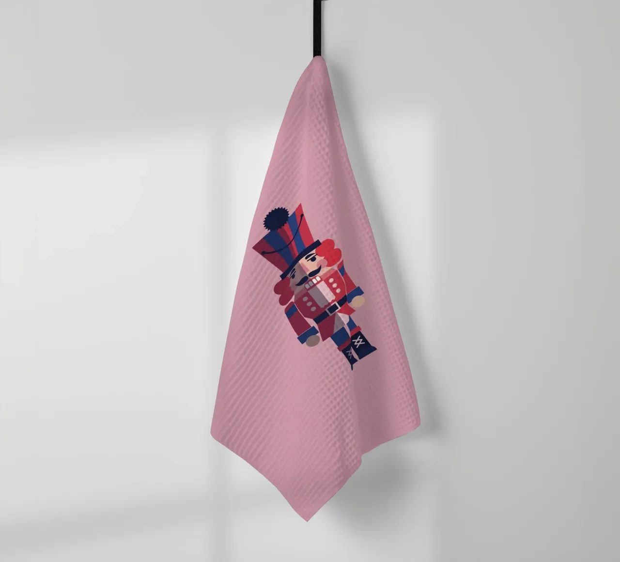 Geometric Nutcracker – Moderner Nussknacker zu Weihnachten theedoek van fraeuleinvonfuchs