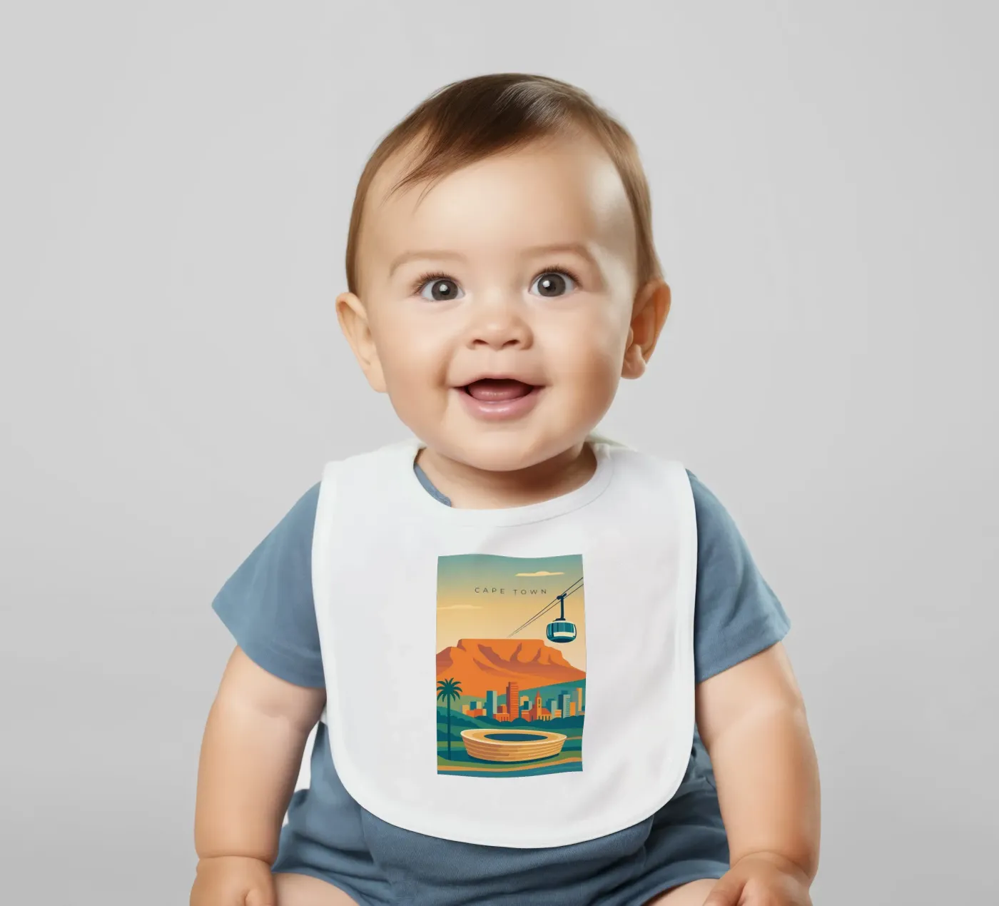 Cape Town baby bib by minimalist designs