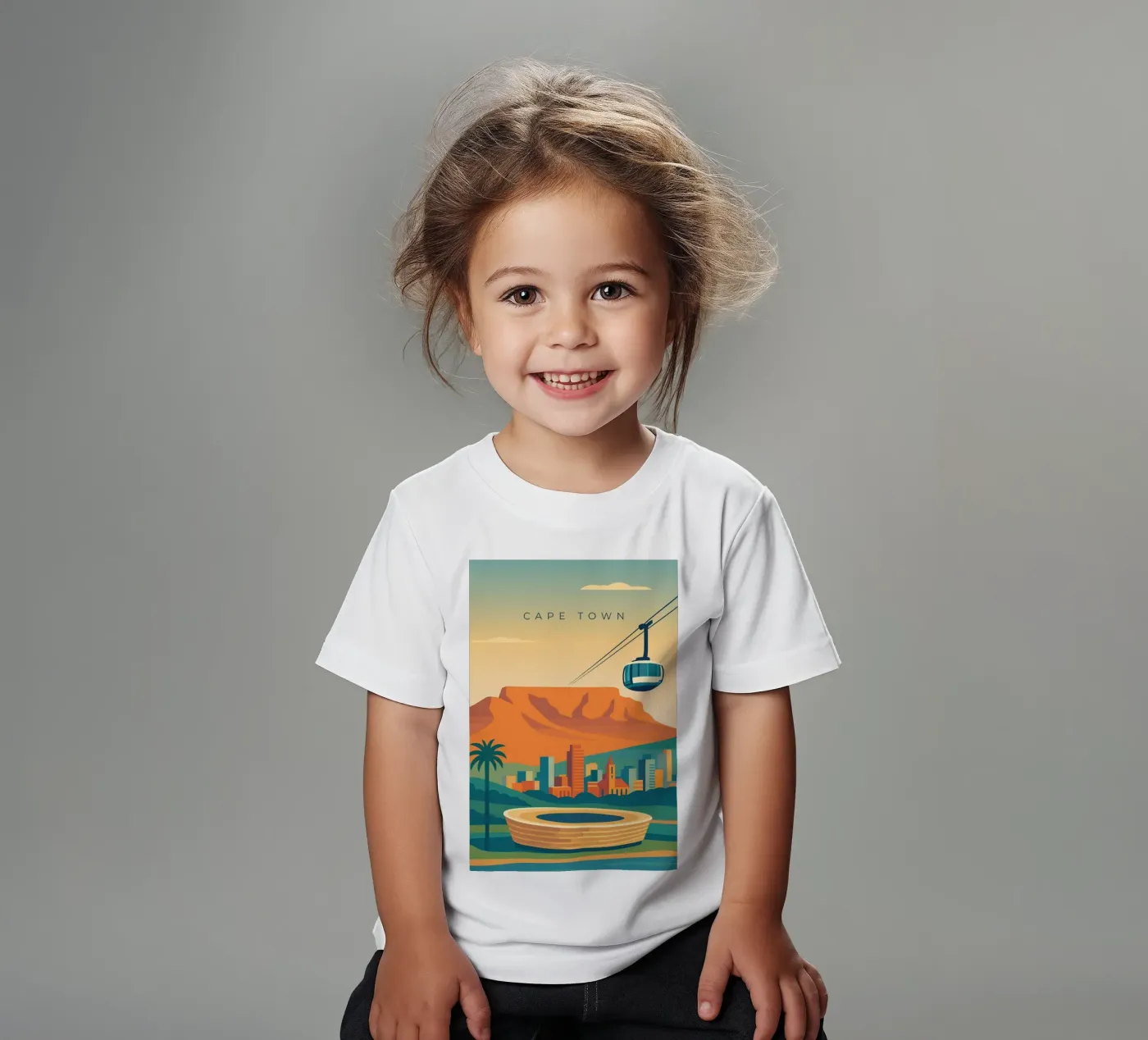 Cape Town t-shirt bambini da minimalist designs