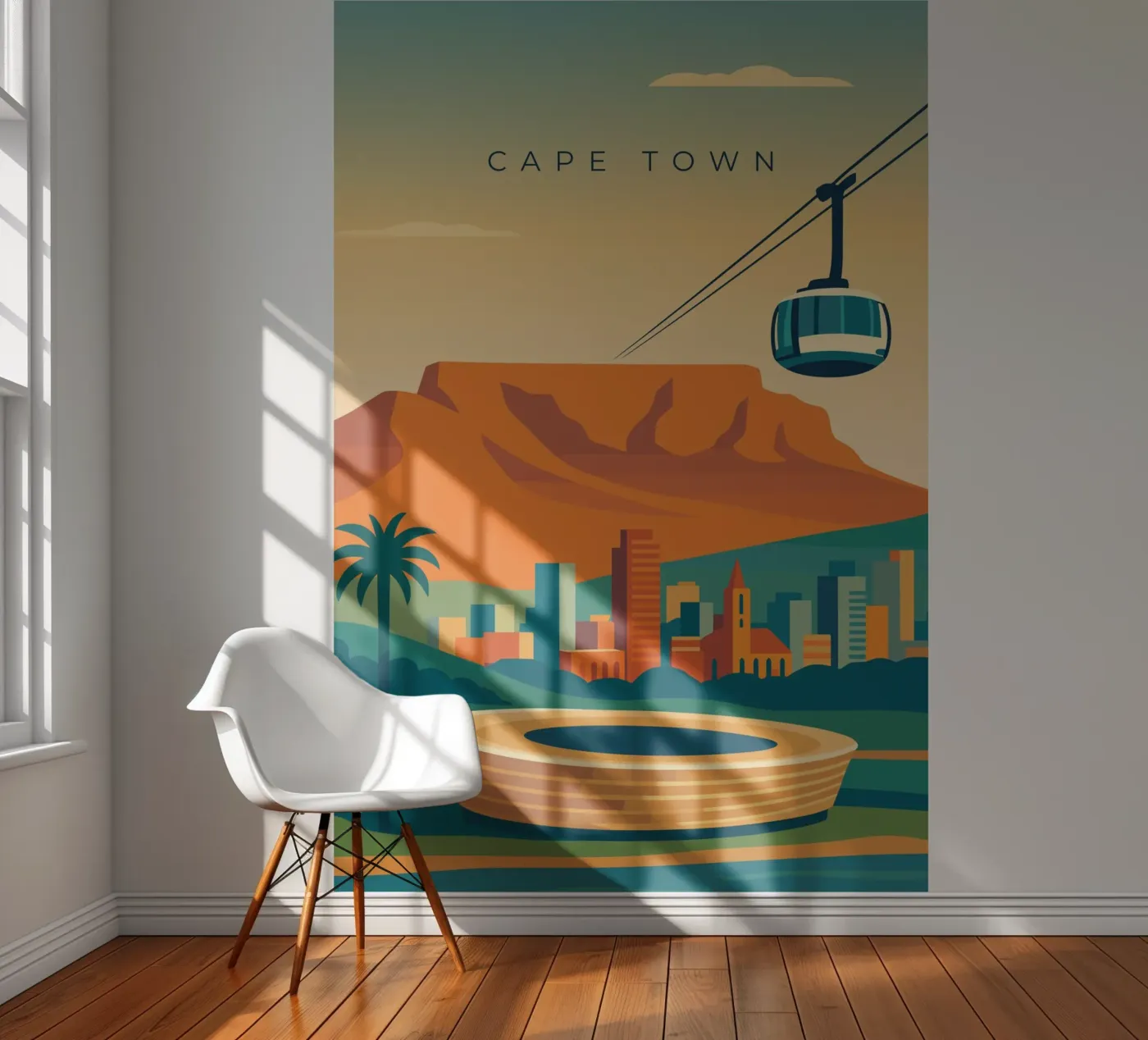 Cape Town fotobehang van minimalist designs