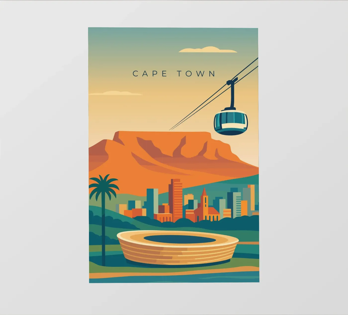 Cape Town fotobehang van minimalist designs