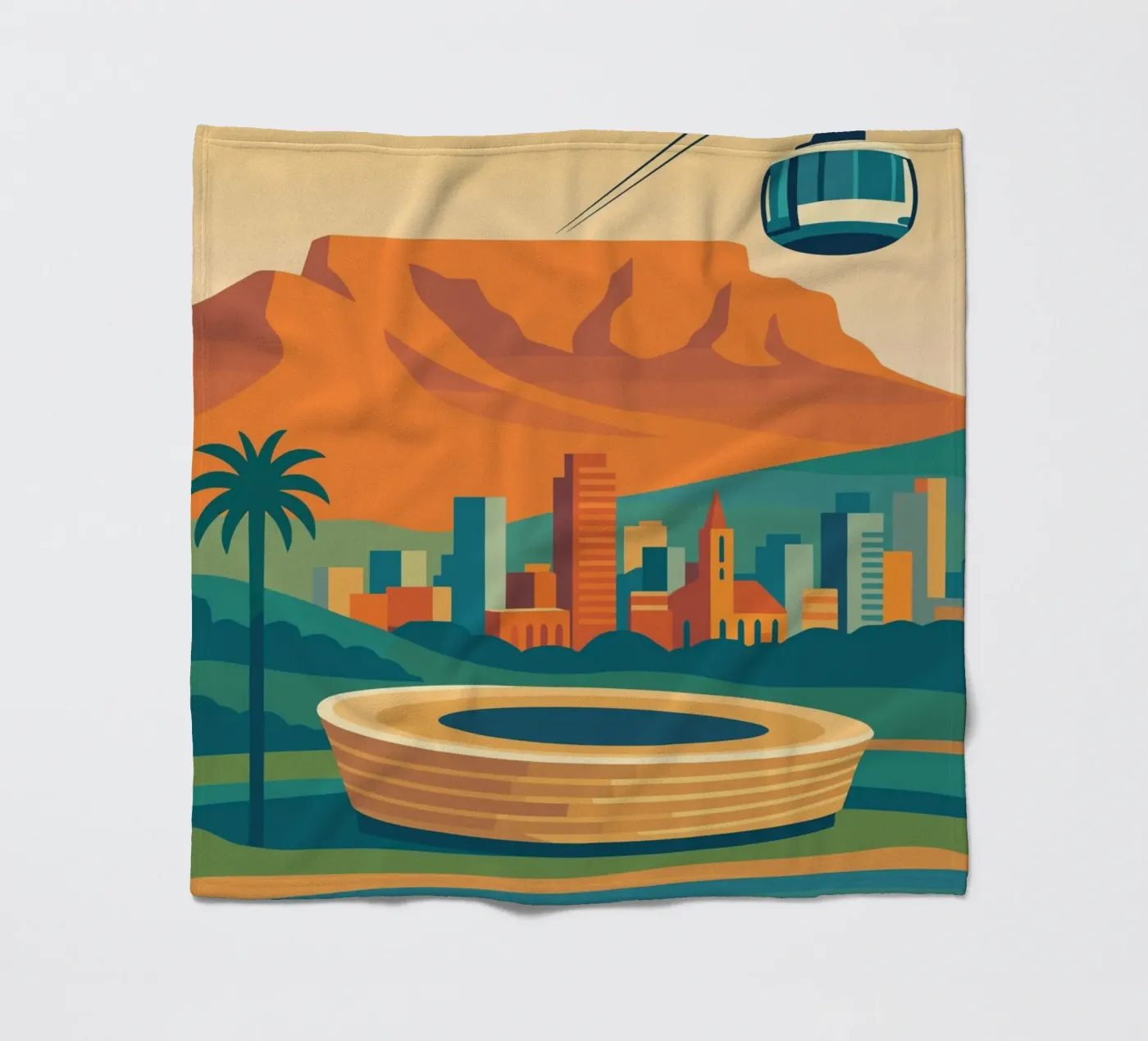 Cape Town Fleecedecke von minimalist designs