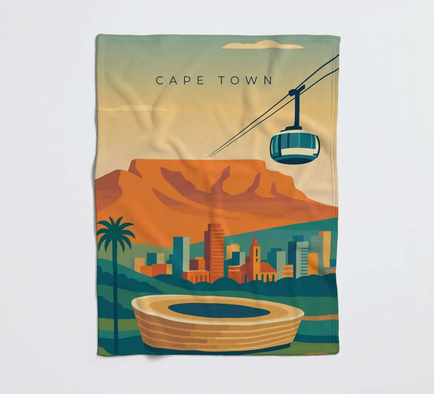 Cape Town Fleecedecke von minimalist designs