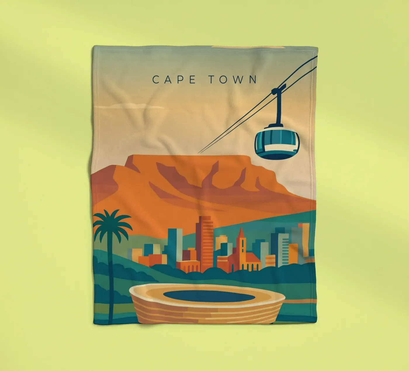 Cape Town Fleecedecke von minimalist designs