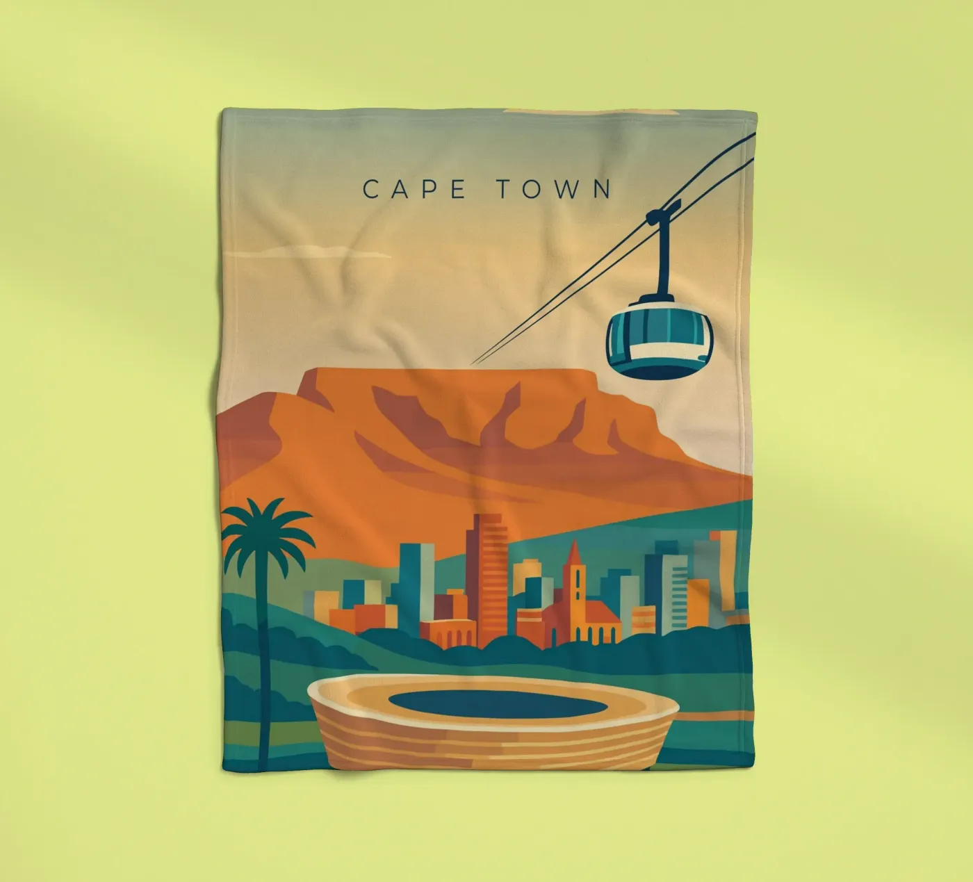 Cape Town Fleecedecke von minimalist designs