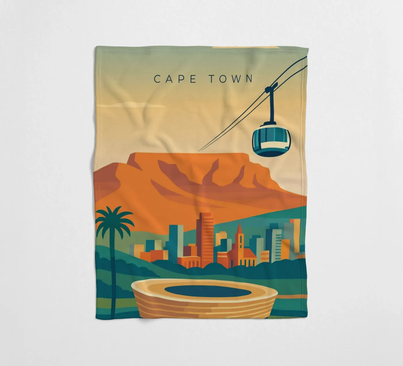 Cape Town Fleecedecke von minimalist designs
