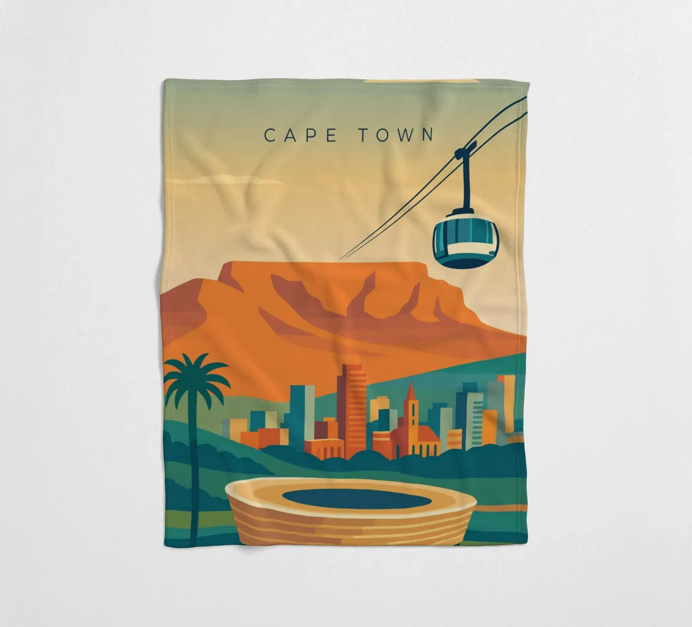 Cape Town Fleecedecke von minimalist designs