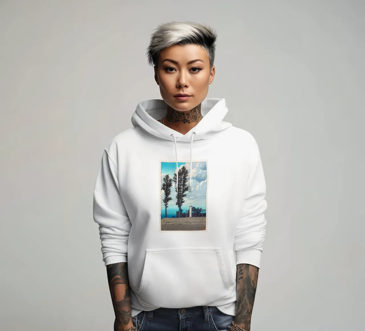 Kanda Myōjin Shrine Ground by Kawase Hasui Hoodie von Chérie Prints