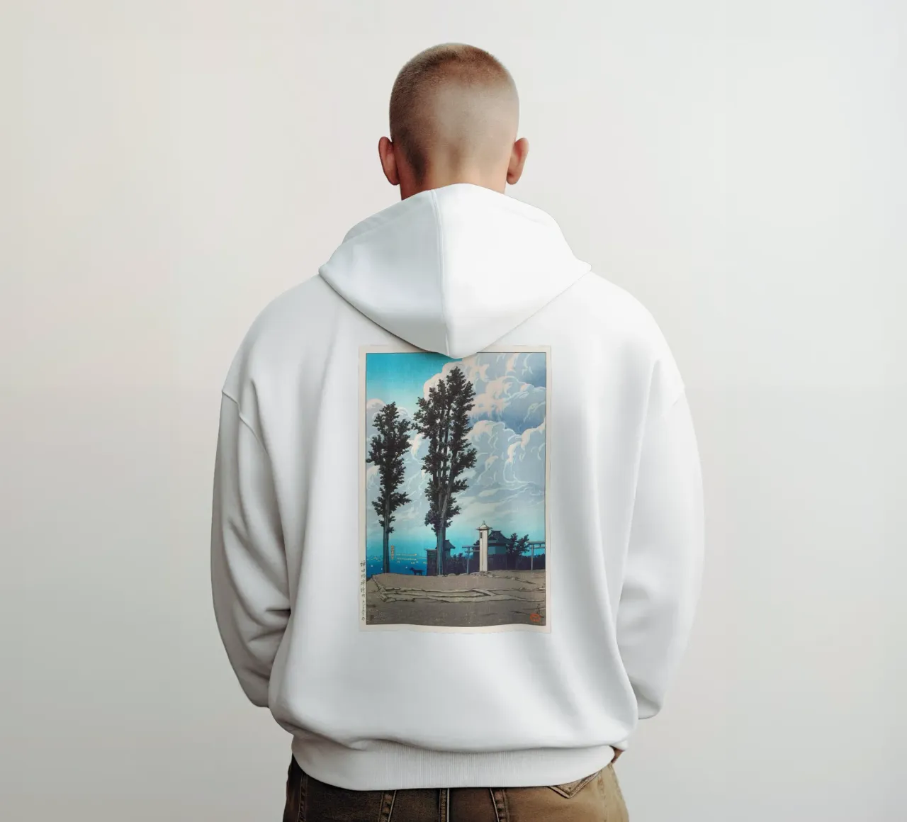 Kanda Myōjin Shrine Ground by Kawase Hasui Hoodie von Chérie Prints