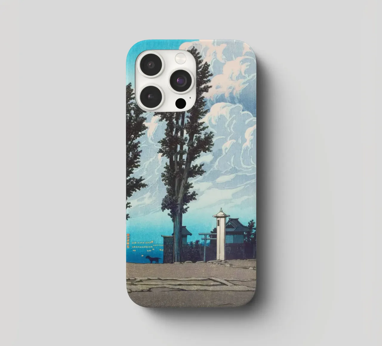 Kanda Myōjin Shrine Ground by Kawase Hasui cover iphone da Chérie Prints