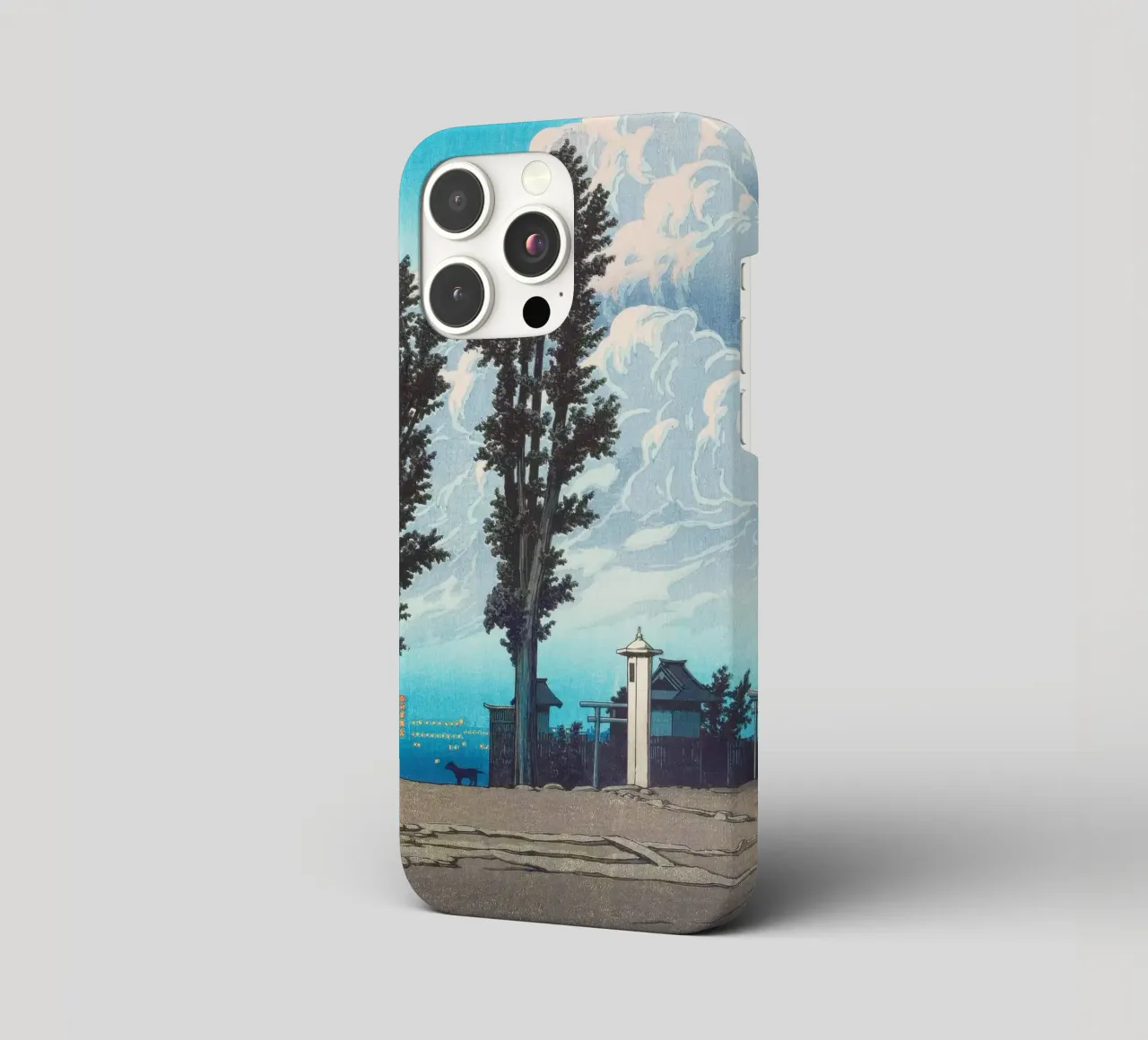 Kanda Myōjin Shrine Ground by Kawase Hasui cover iphone da Chérie Prints