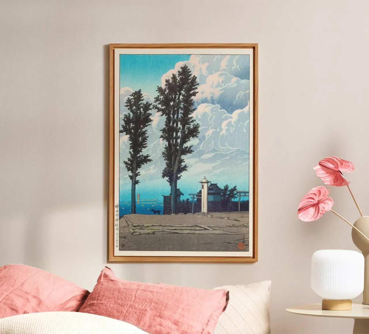 Kanda Myōjin Shrine Ground by Kawase Hasui alluminio dibond da Chérie Prints