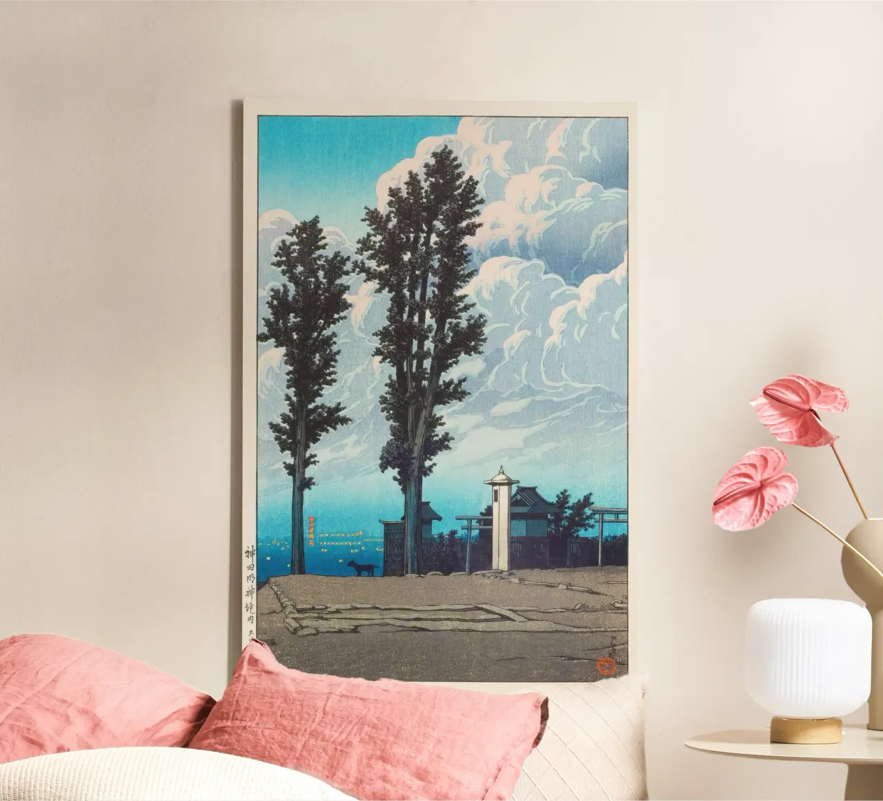 Kanda Myōjin Shrine Ground by Kawase Hasui tela da Chérie Prints