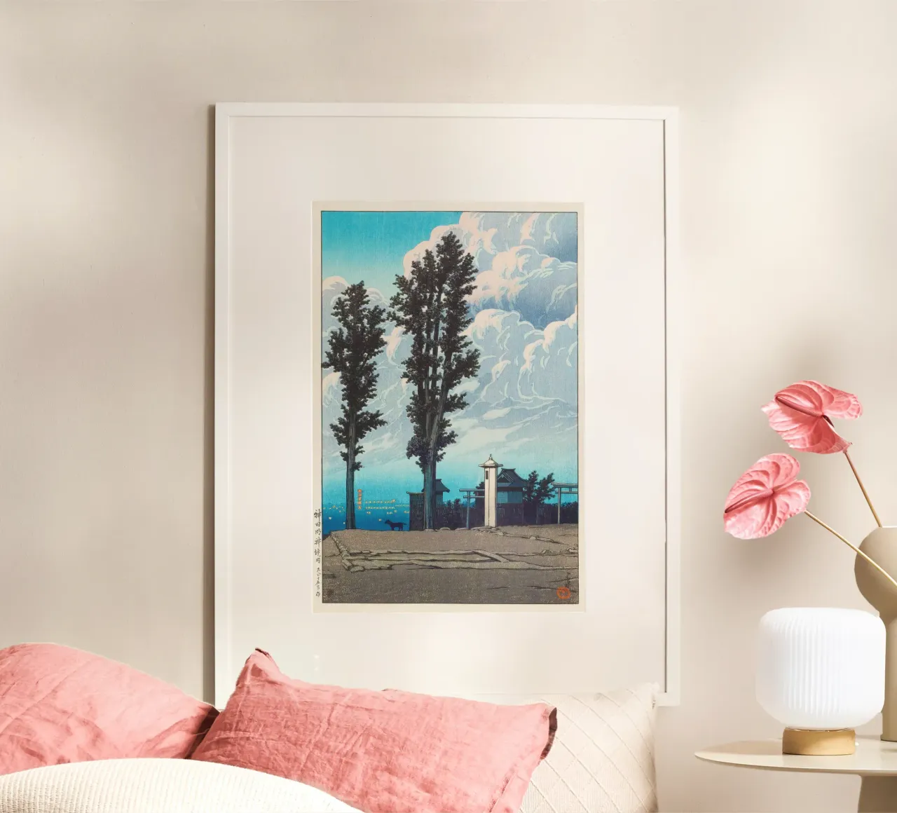 Kanda Myōjin Shrine Ground by Kawase Hasui carta hahnemühle da Chérie Prints