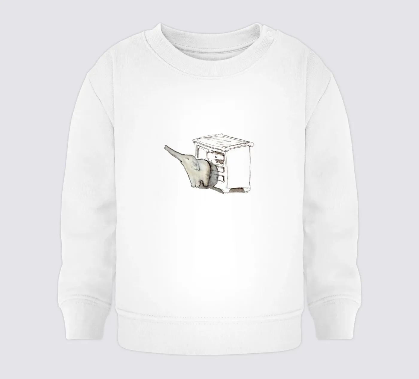 kleiner Elefant vorm Schrank Baby Sweatshirt von dieseinen