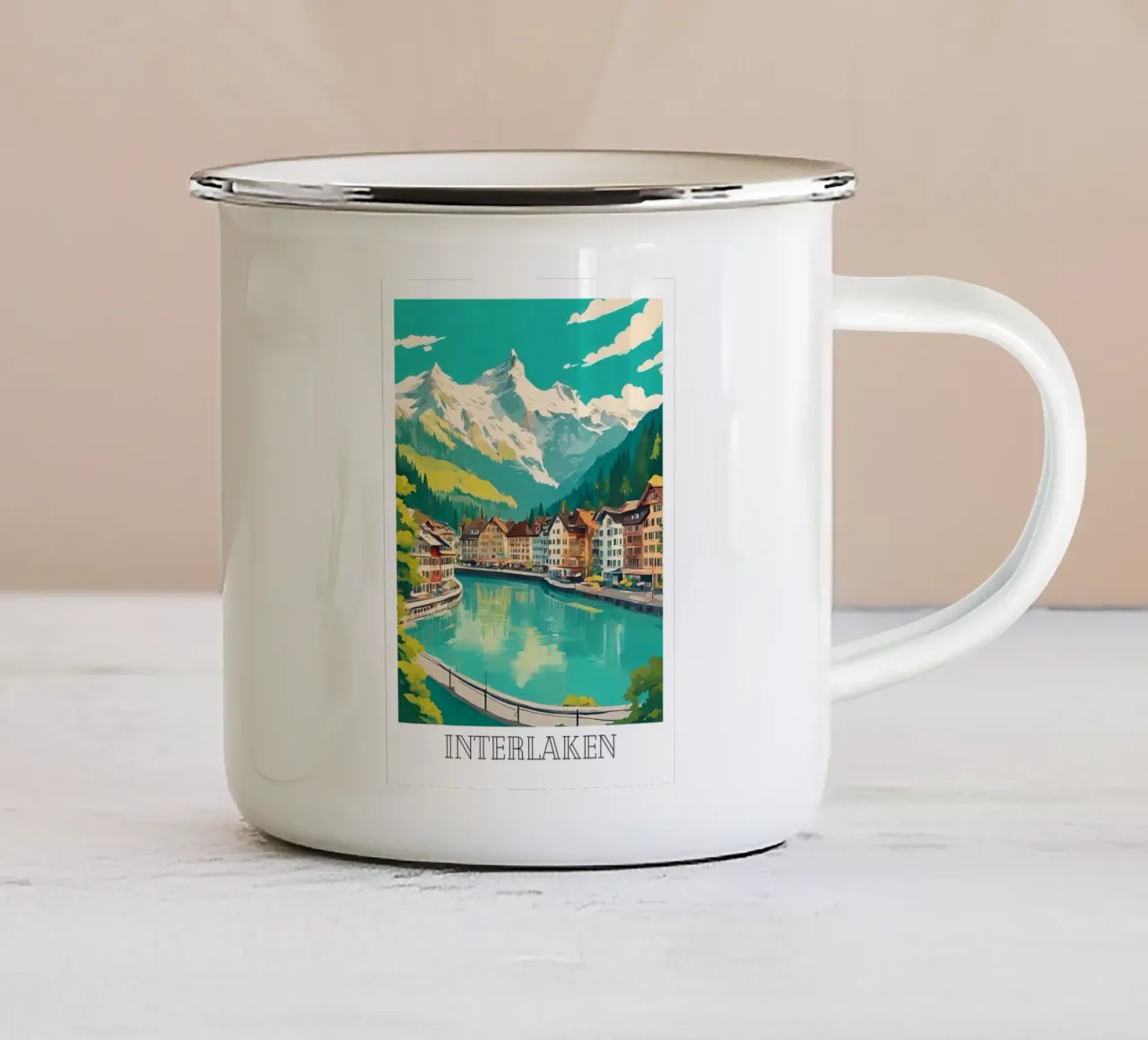 Interlaken tazza in smalto da DesignArt