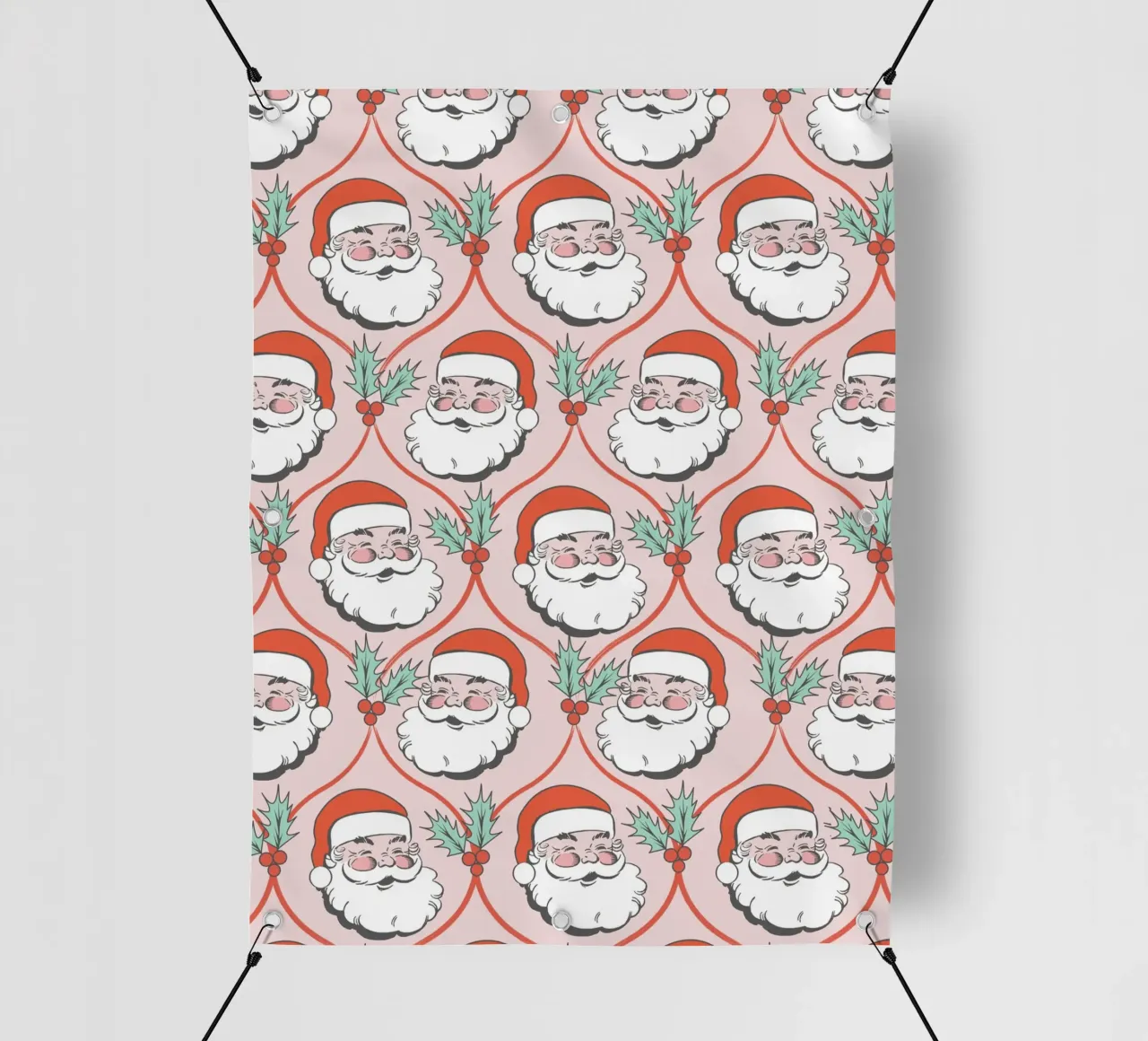 Babbo Natale allegro e retrò telo in pvc da Winter Whispers