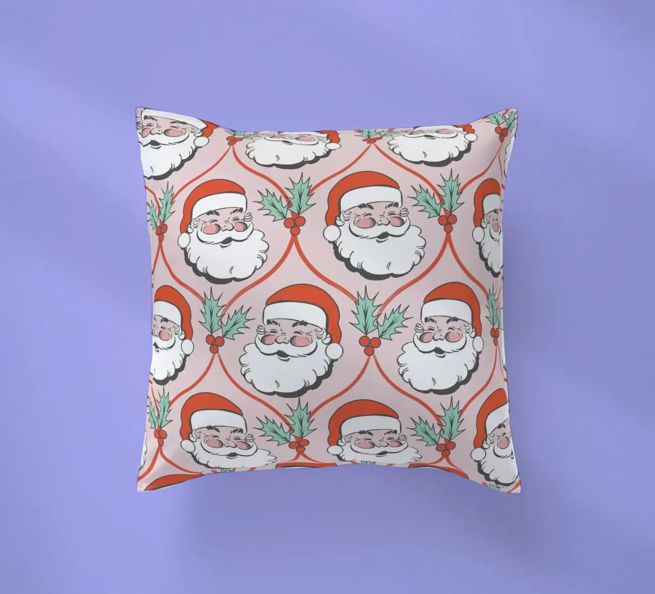 Babbo Natale allegro e retrò cuscino da Winter Whispers