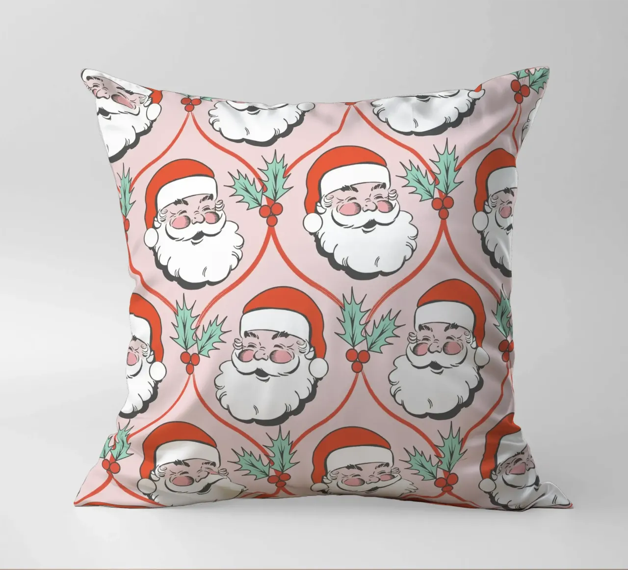 Babbo Natale allegro e retrò cuscino da Winter Whispers