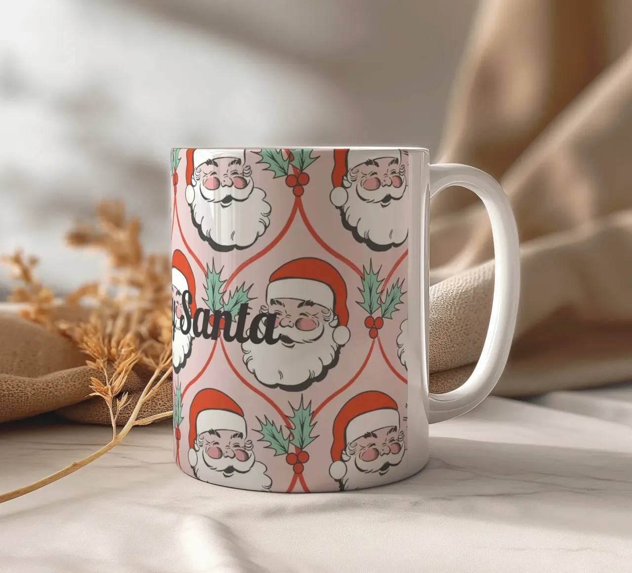 Babbo Natale allegro e retrò tazza in ceramica da Winter Whispers