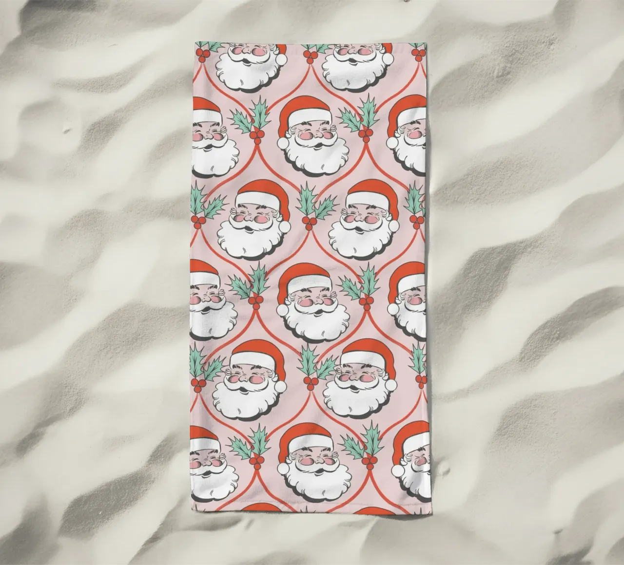 Babbo Natale allegro e retrò telo mare da Winter Whispers