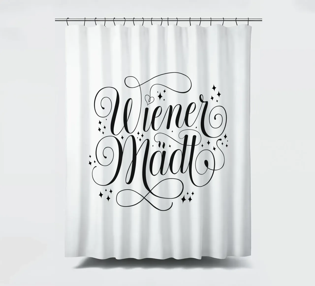 Wiener Mädels aufgepasst. Hier ist euer Design. Duschvorhang von CalliLetters