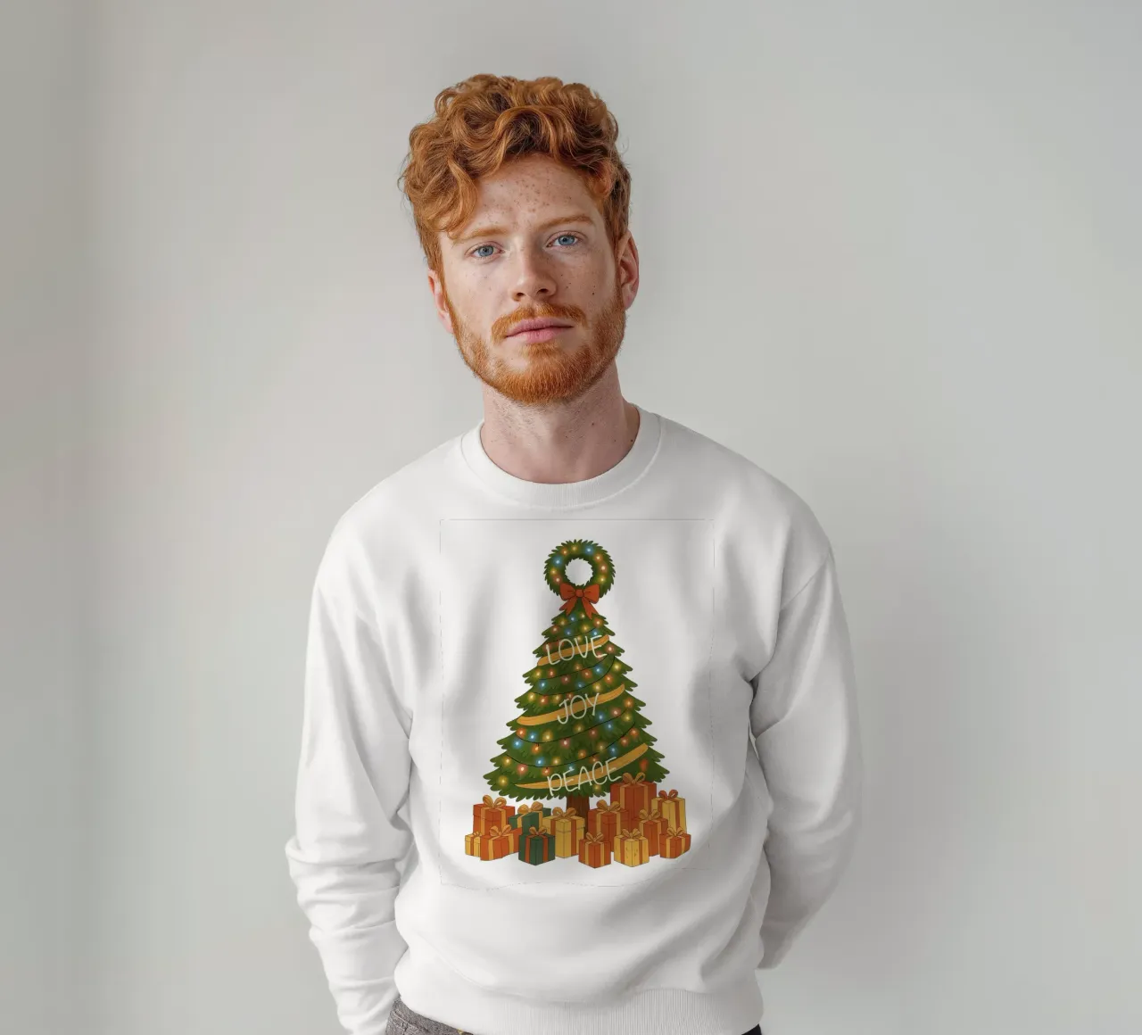 ALBERO DI NATALE CON AMORE GIOIA PACE felpa da CHRISTMAS ART