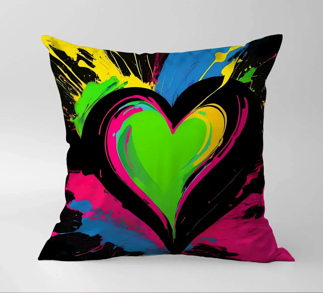 Sprazzi di colore con heart_colourful cuscino da Farbträume