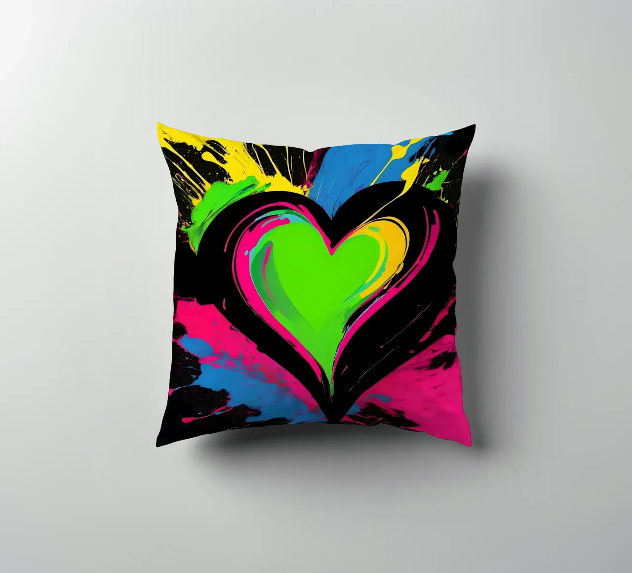 Sprazzi di colore con heart_colourful cuscino da Farbträume