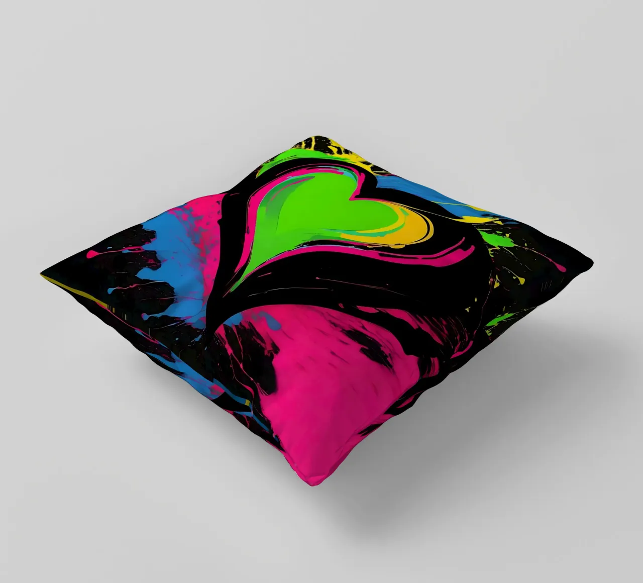 Sprazzi di colore con heart_colourful cuscino da Farbträume