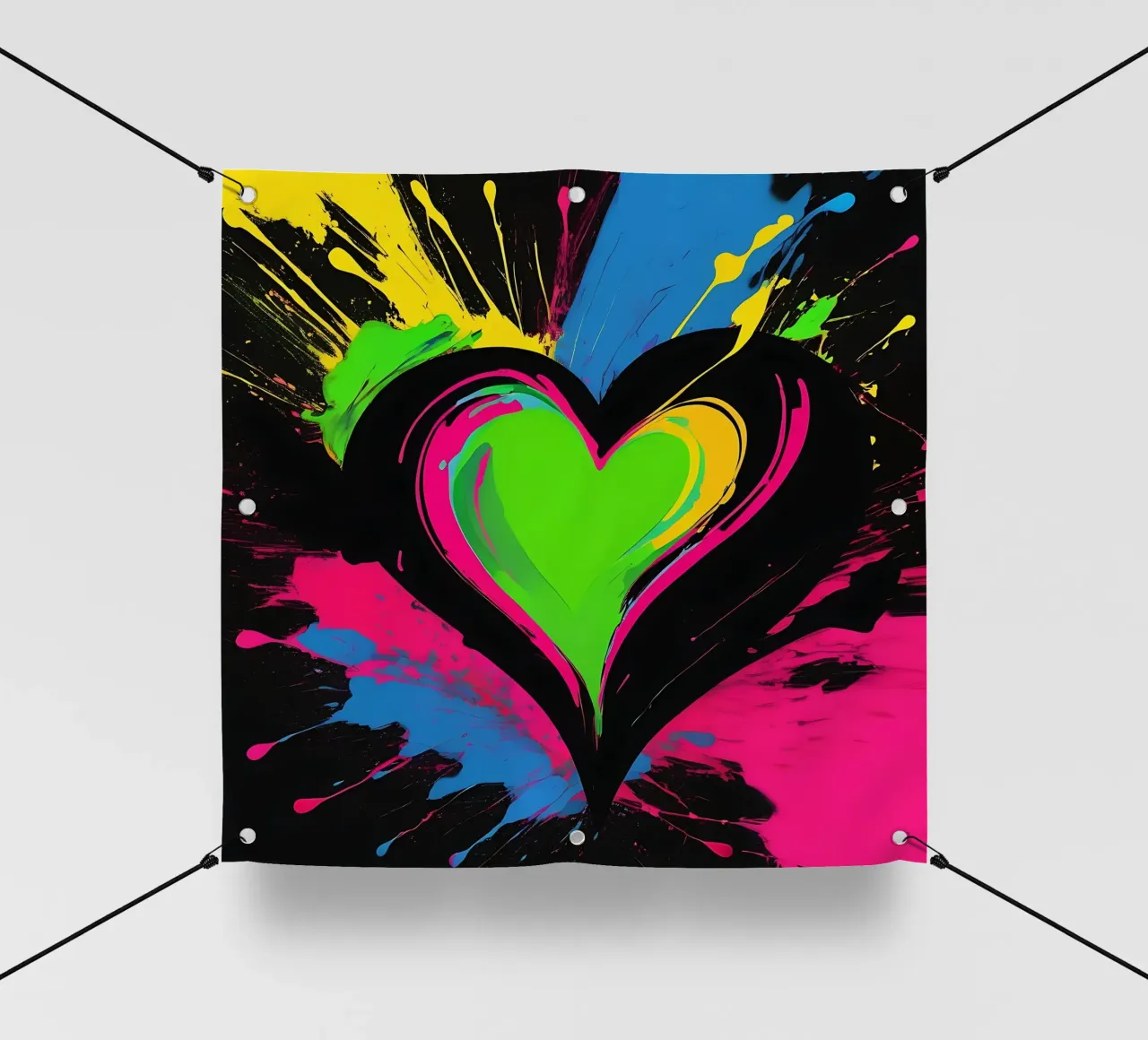 Sprazzi di colore con heart_colourful telo in pvc da Farbträume