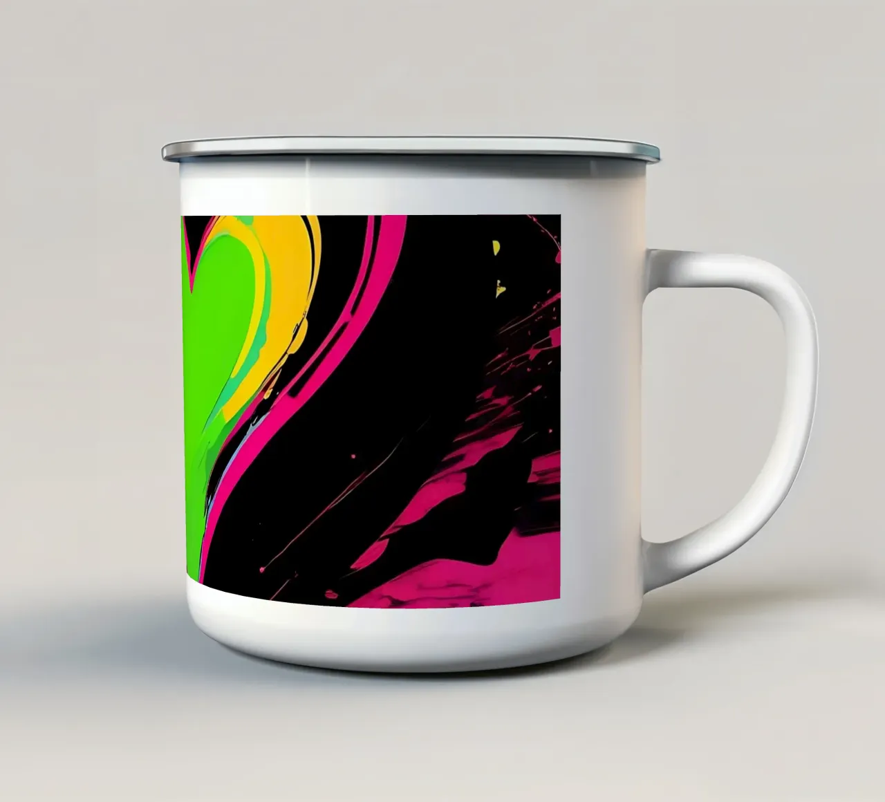 Sprazzi di colore con heart_colourful tazza in smalto da Farbträume