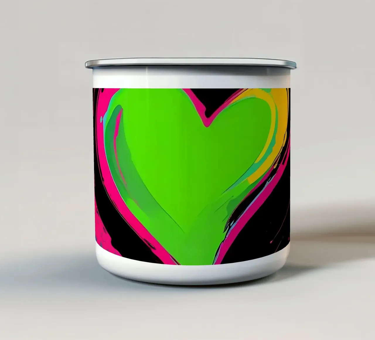 Sprazzi di colore con heart_colourful tazza in smalto da Farbträume