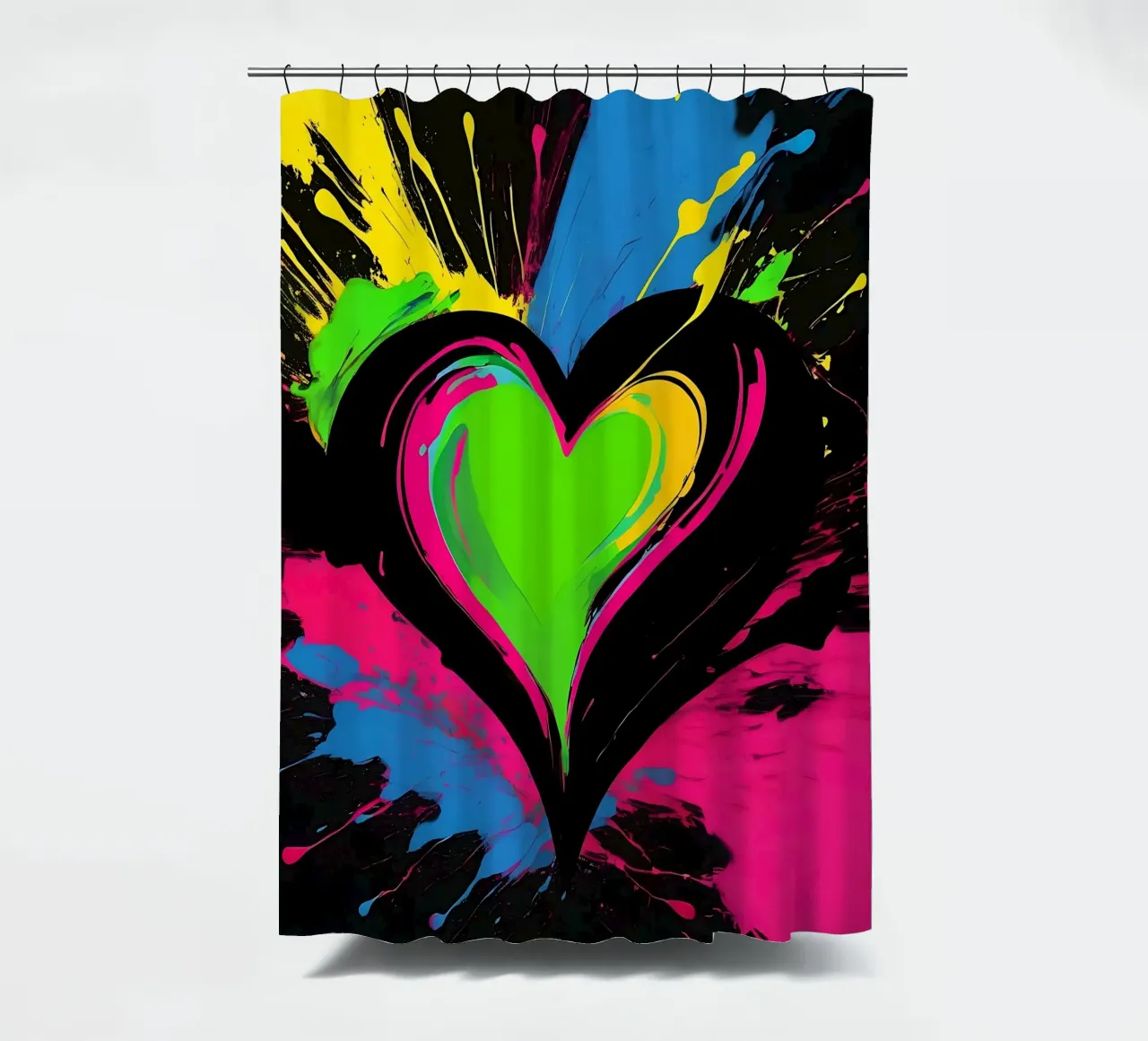 Sprazzi di colore con heart_colourful tenda da doccia da Farbträume