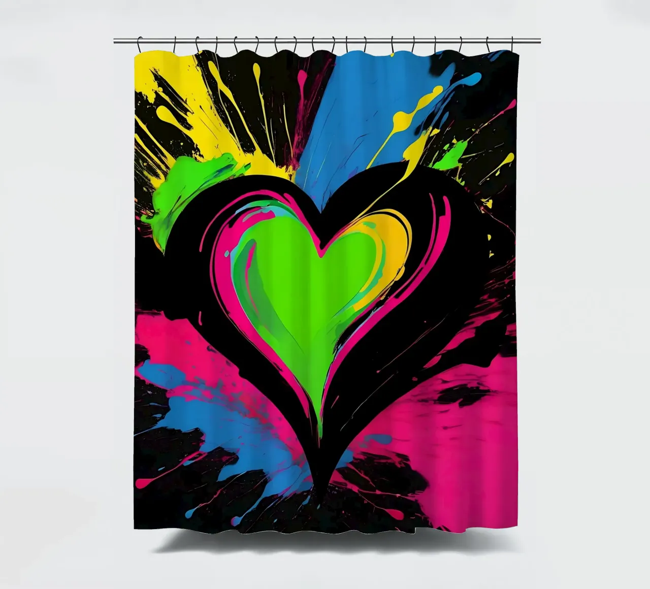 Sprazzi di colore con heart_colourful tenda da doccia da Farbträume