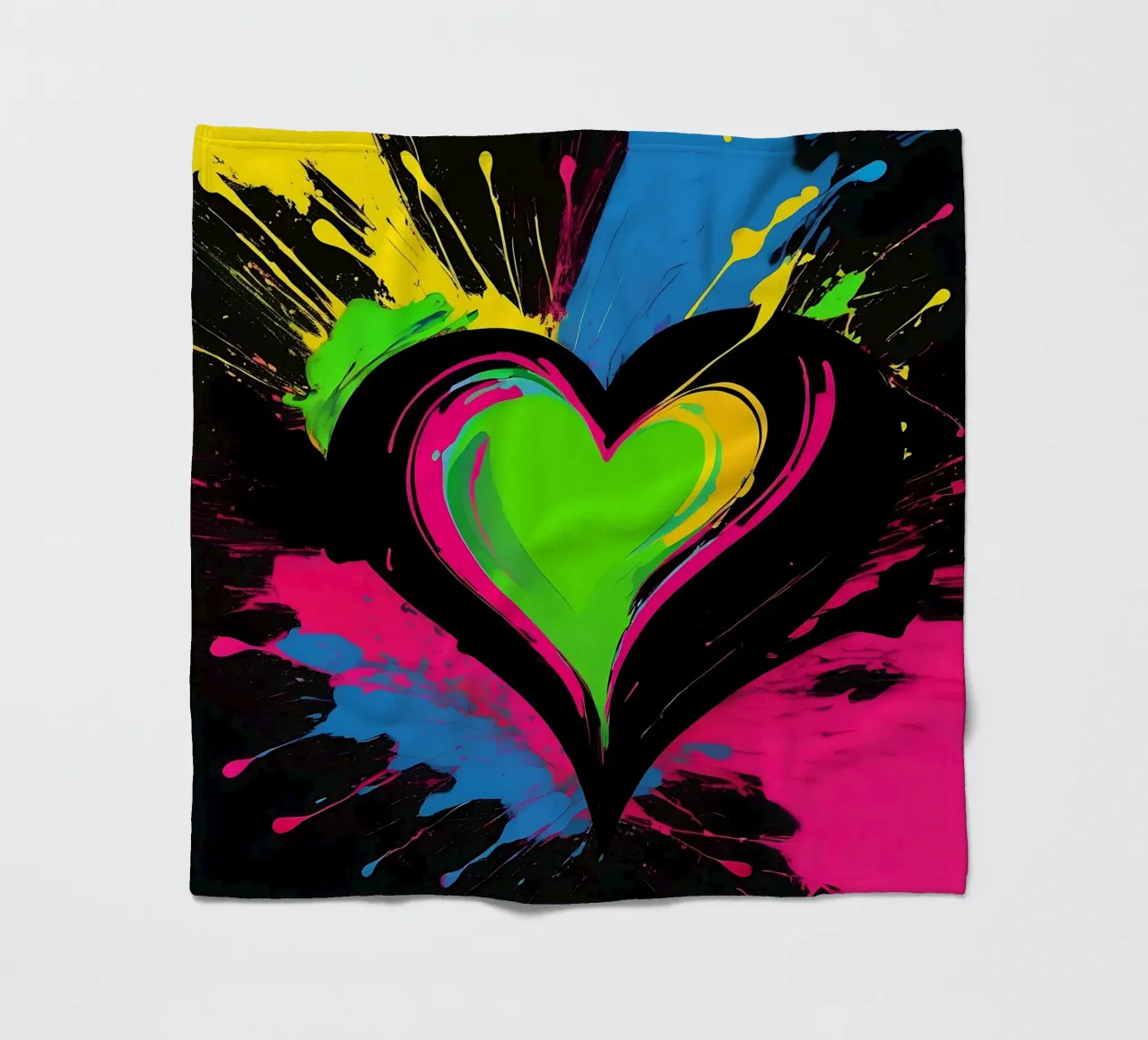 Sprazzi di colore con heart_colourful coperta in pile da Farbträume