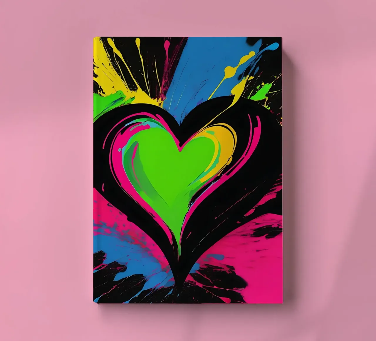 Splashes of colour with heart_colourful notebook by Farbträume