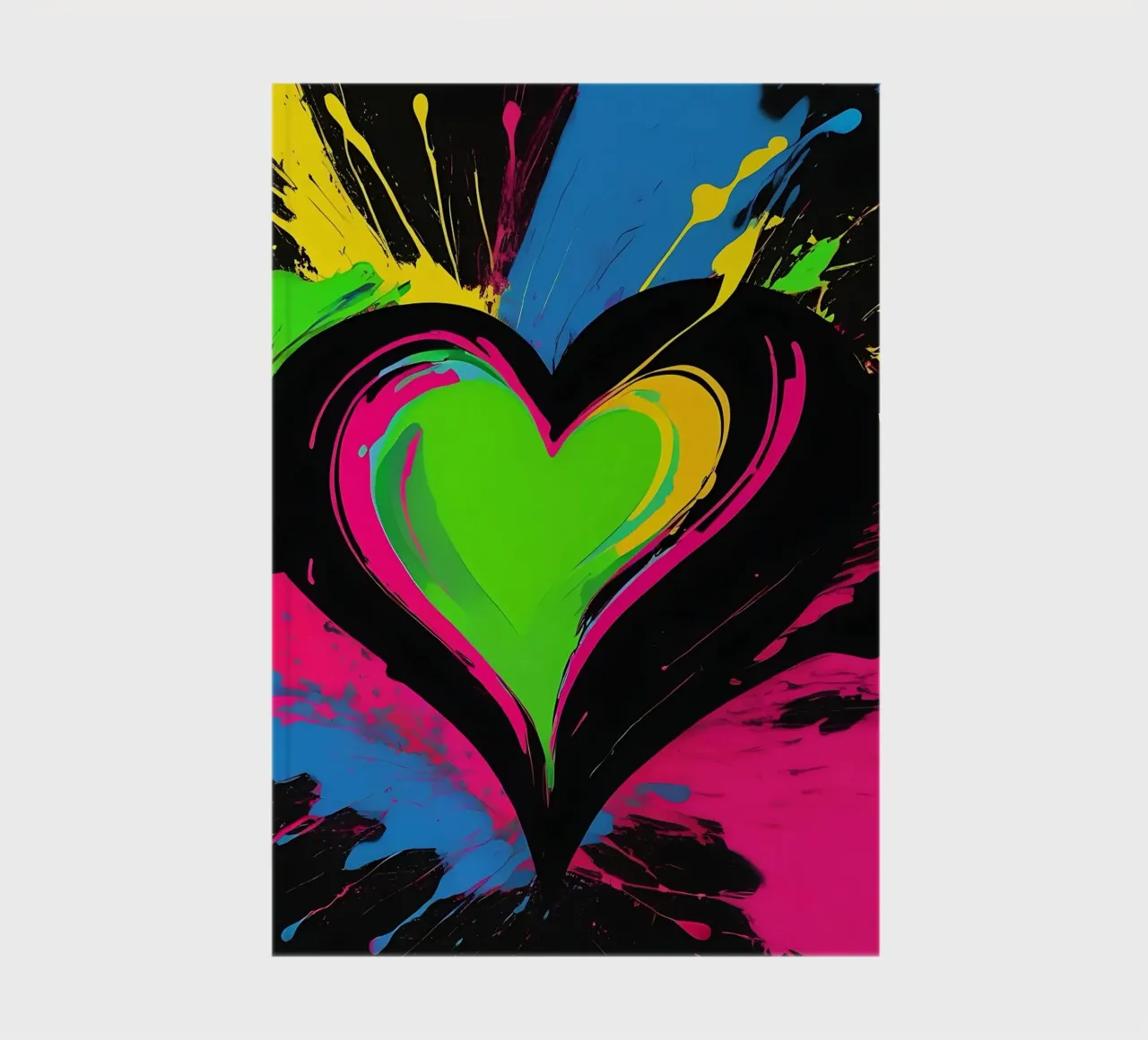 Splashes of colour with heart_colourful notebook by Farbträume